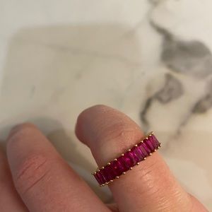 Pinkish /ruby costume jewelry ring size 7.5